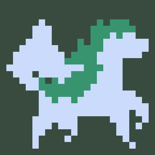 A pixel art illustration featuring a light blue creature with a green mane or scarf, resembling a stylized poodle or pony in a blocky, retro video game aesthetic. The whimsical, mascot-like image complements the post's discussion of uToken as a potential "v4 Hook token version of pump.fun," serving as a playful visual emblem for the innovative DeFi asset launchpad concept.
