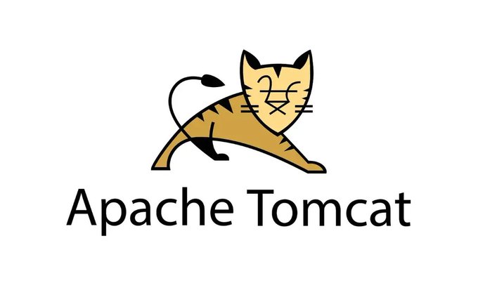The Apache Tomcat logo featuring a stylized orange and black striped cat with the text 'Apache Tomcat' below it.