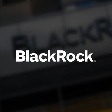 The image features the BlackRock logo prominently displayed over a blurred background, visually anchoring the news about BlackRock's initiative to tokenize its investment portfolios onchain through Ondo Finance. The clean branding reinforces the headline, emphasizing BlackRock's role in the move to bring stock, bond, and Bitcoin ETFs onto the blockchain for non-U.S. investors.