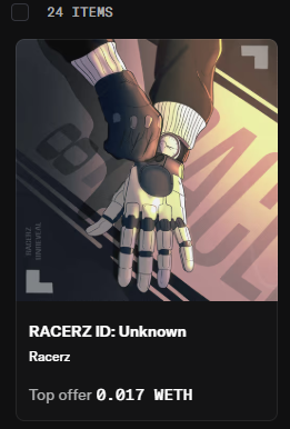 The image features an advertisement for a product or service that has been tagged with the hashtag #racingzid. Unknown to many, there's a person wearing gloves holding a watch over their head while standing next to a robot arm. The text on the image reads "Racerz ID: Unknown Racerz".