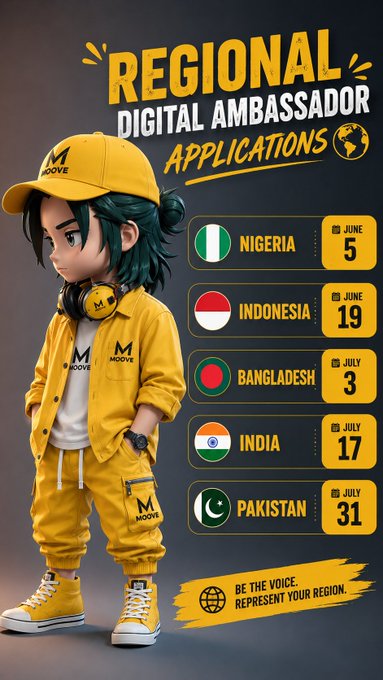 "Regional Digital Ambassador Applications are Coming Soon. The countdown has begun Application Schedule: Nigeria May 18-19. Niger... (Applesauce) M! ... (Applesauce)"
