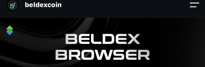 Header banner for 'beldexcoin' featuring a dark background with 'BELDEX BROWSER' in large stylized text.