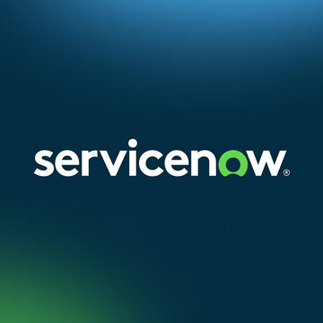 A dark teal image featuring the ServiceNow logo with the text "servicenow" in white and green lettering. The post expresses bullish enthusiasm for $NOW, with the company logo reinforcing the subject of the discussion.