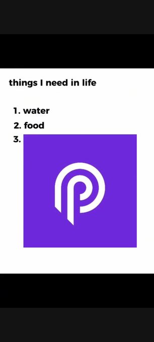 The image features a purple square with a white logo that reads "@PythNetwork". The text below the logo states "things I need in life", which seems to be a list of items or concepts. The image also includes a black border, making it stand out against the purple background.