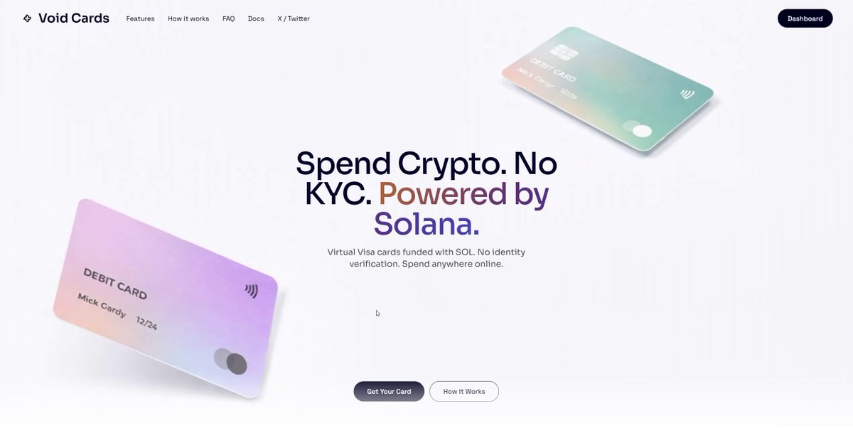 The image features a website for a cryptocurrency called Solana. The website displays two credit cards side by side, one purple and one pink, with the text "Spend Crypt. No. KEC powered by Solana". This suggests that users can use these credit cards to pay for transactions using Solana's digital currency. The post encourages people to get started with cryptocurrency payments, emphasizing its ease of use and the benefits it offers in terms of convenience and potentially faster transactions compared to traditional payment methods.