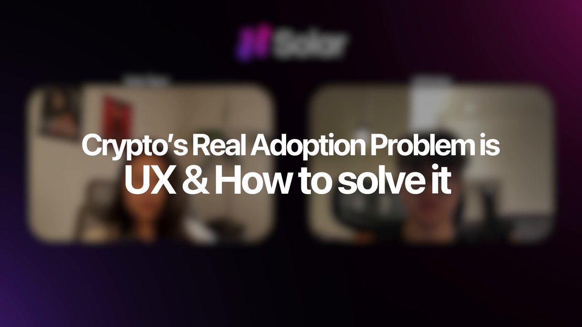 The image features two people sitting next to each other, with their faces blurred out. The text overlaying the image reads "Crypto's Real Adoption Problem is Ux & How to Solve It". This suggests that the image might be related to a discussion or presentation about the challenges faced by Cryptocurrency users in terms of user experience and how it can be improved.