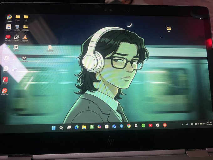The image shows a laptop screen displaying an anime or cartoon character wearing headphones, possibly a character from a streaming platform like Netflix. The background of the image features a train station setting, which adds to the overall atmosphere of the scene. The text on the image includes phrases such as "how I'll be spending my weekend" and "checking out on some unsaturated bounties", suggesting that the person might be watching anime or cartoons during their leisure time.