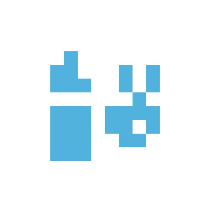 A simple graphic featuring the LinkedIn logo rendered in light blue pixelated blocks on a white background.