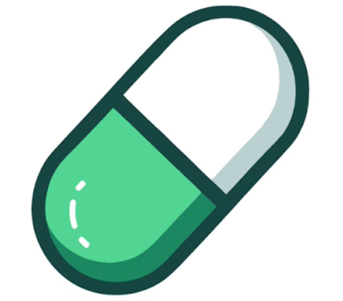 A cartoon-style green and white capsule pill icon, symbolizing the pharmaceutical or "pumping" context behind the "$PUMP" token mentioned in the post about whale accumulation activity.