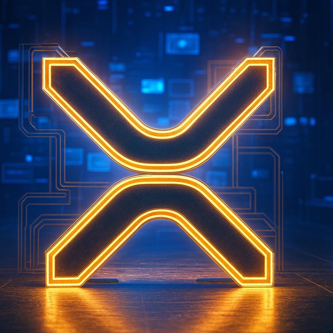 A glowing neon XRP logo stands prominently against a dark, tech-inspired circuit board background, symbolizing digital innovation and cryptocurrency. The bold illuminated design reflects the post's message of "$XRP TIME TO SHINE," emphasizing XRP's emergence as a leading force in the crypto space.