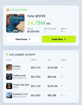 The image shows a crypto trading platform interface featuring Fefer ($FEFER) as the top bounty with a $4.78M market cap at $0.004784, alongside a live market activity list displaying Stable, Tetherman, Paolo the Bull, and Business Cat tokens. The screen serves as a visual for a tutorial on adding the Stable Chain network to a wallet and bridging USDT0 tokens, highlighting Stable as one of the trending coins on the platform.