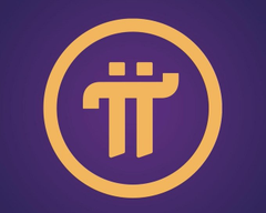 The image features a circular logo with a gold "P" inside of a circle, surrounded by a purple border. The text "Pi Network" is written below the logo, indicating that this project is related to mining or a hangout for miners. The post also mentions mobile mining and social media apps like Tap-to-Earn, Depin Hangout, and Grassroots Anymore.