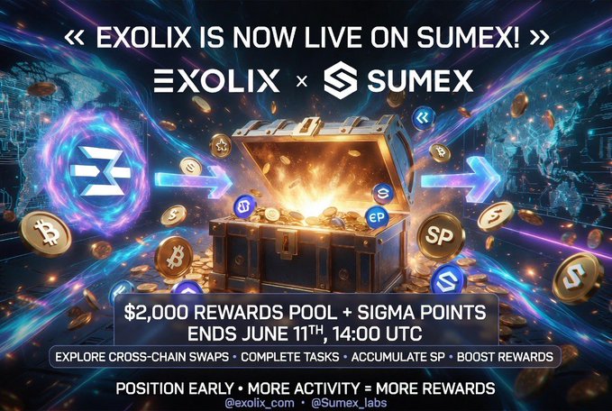 The image features a video advertisement for an Exolix campaign that was just launched on Sumex. The scene shows people engaged with various elements of the advertisement, such as coins and stars. There are also text elements visible within the image, including a price tag for the rewards pool and a date for when the pool opens. The main focus is to encourage viewers to participate in the campaign and make use of the rewards offered by Exolix.