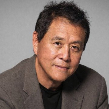 A headshot of author and financial educator Robert Kiyosaki, whose recent comments likening the Treasury's bond-buyback expansion to quantitative easing are referenced in the post. His photograph accompanies the article highlighting his warning about inflation and his recommendation to invest in Bitcoin and gold rather than cash.
