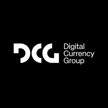 The image displays the Digital Currency Group (DCG) logo in white on a black background, with stylized "DCG" lettering beside the full company name. This represents the parent company of Grayscale, which has urged U.S. Senate leaders to bring the CLARITY Act to a floor vote before the August recess, warning that delays risk pushing digital asset innovation and jobs overseas.