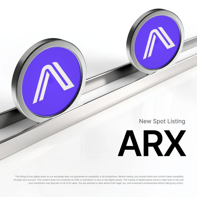 The image features a silver metal bar with two blue circles on it, each containing an "A" symbol. The text below the bars reads "New Spot Listing ARX", indicating that there might be some new listings or information about ARX available for viewing.