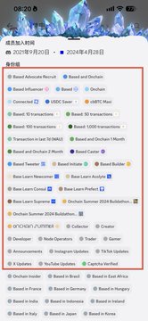 A list of cryptocurrency airdrop events with red highlighted dates from September 20, 2021, to April 22, 2024, including projects like Based, Ostrich, USDC, and EigenLayer.