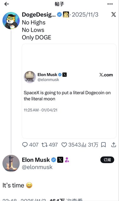 The image shows a social media post with a caption that reads "It's time" followed by an image of a person wearing a pair of shoes, possibly a sneaker or boot. The caption also includes a reference to a tweet from someone named "Elon Musk", which is likely the creator of the post. The post seems to be discussing the concept of "No Lows" and how it relates to the recent tweet by Musk regarding the Dogecoin project.