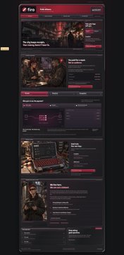 A dark-themed mobile webpage from Eng showing various video game articles with red accents, featuring headlines and thumbnail images.