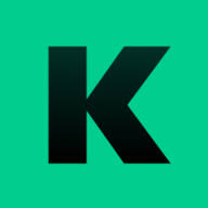 A black letter "K" logo on a bright green background, likely a profile picture or app icon.