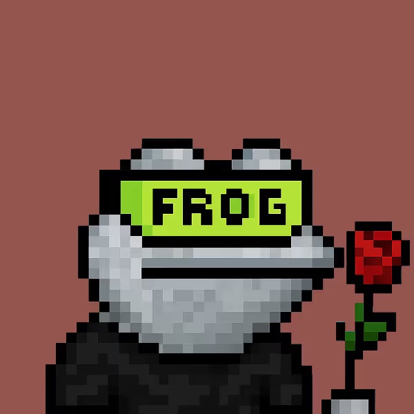 The image features a cartoon frog wearing glasses, with a rose next to its face. The background of the image has a pinkish-red hue. There are two posts in the image that read "not quite monochromatic silver on gray @ValueMax111i but it' s a pretty fab #GRiBBiTS x $tibbir". These posts seem to be related to the cartoon frog, possibly discussing its design or artistic elements.

The caption above the image reads "not quite monochromatic silver on gray @ValueMax111i but it's a pretty fab #GRiBBiTS x $tibbir". This suggests that there might have been some discussion about the frog's glasses, its overall appearance, or possibly even an artistic interpretation of the cartoon character.
