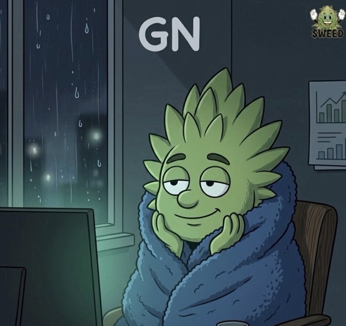 An illustration of a green spiky-haired character in a blue robe smiling, with the text "GN" and a "SWEED" logo.