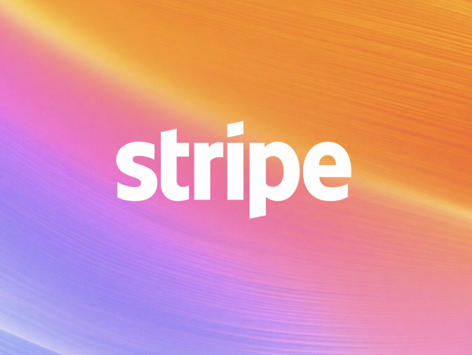 The image features the word "stripe" displayed in white lowercase letters against a vibrant gradient background that transitions from orange and yellow at the top to pink and purple at the bottom. The accompanying post announces Privy CEO Henri Stern's expanded role leading Stripe's crypto and stablecoin initiatives following Stripe's June 2025 acquisition of his wallet platform, with the colorful Stripe branding visually representing the company's new venture into cryptocurrency services.