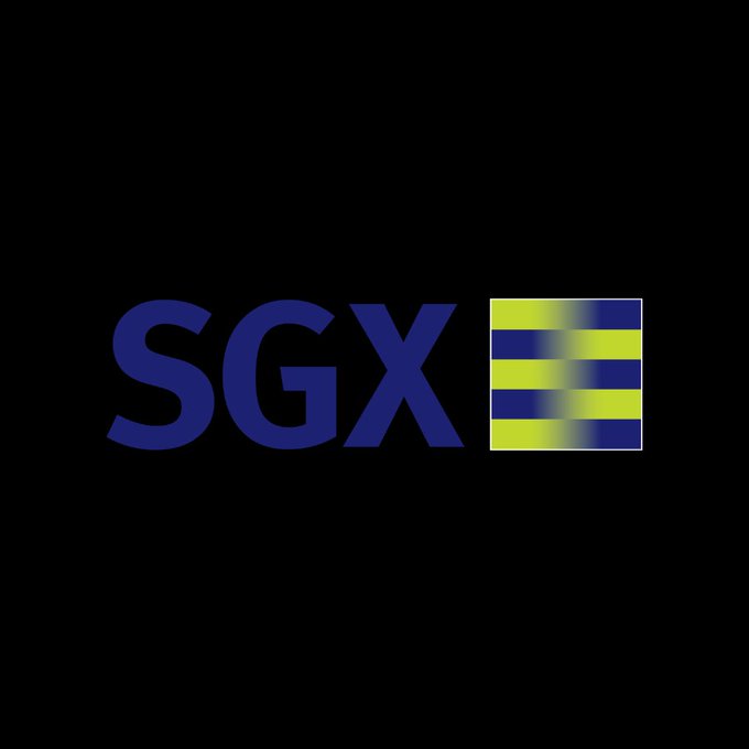A simple logo on a black background showing the letters 'SGX' in dark blue next to a square icon with yellow and blue horizontal stripes.