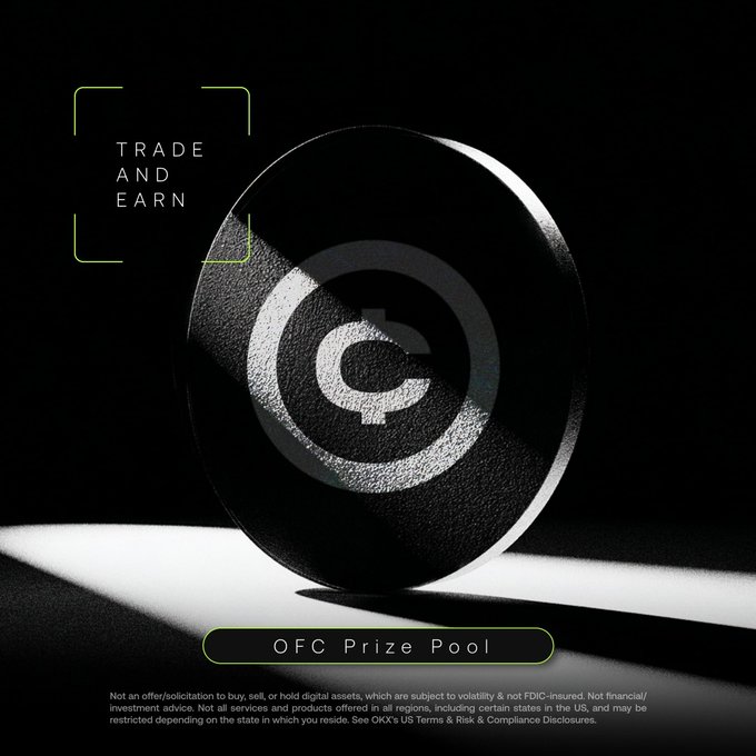 The image displays a black and white photograph of a single football, likely one from One Football Airdrop (OTFC) Prize Pool. The image captures the round shape of the ball and includes text that reads "Trade and Earn" and "#OFC prize pool". Additionally, there are several words in the image such as "unuzu", "allocatıon", and "bir sonraki", but it is not clear how these words relate to the main subject. The focus of the post seems to be on the prize pool rather than the football itself.