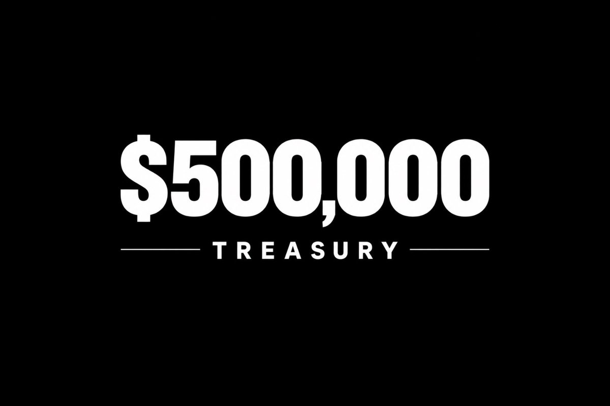 A black background with bold white text reading '$500,000' above the word 'TREASURY'.