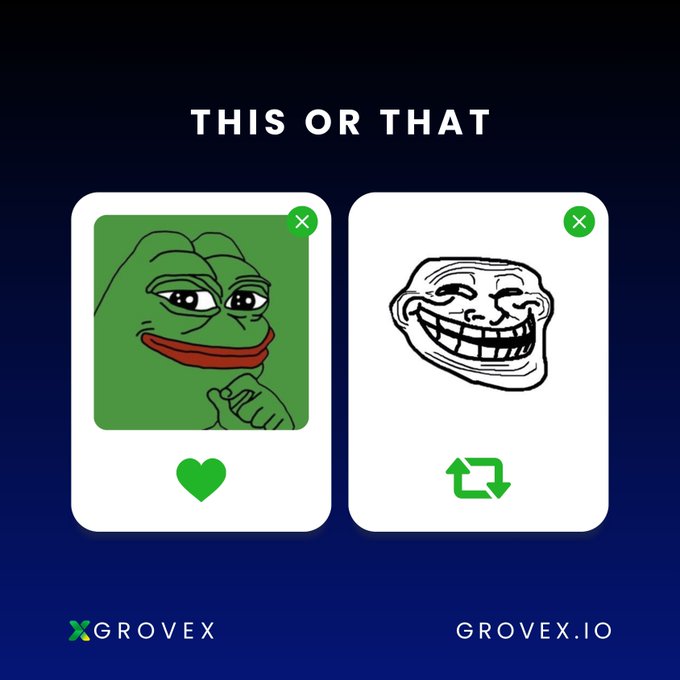 "This or that" post, which has two images of cartoon characters, one with a green face and red lips (called "This") and another with a black face and white teeth (called "That"). The text asks viewers to choose between these two images, possibly indicating a preference for one character over the other.