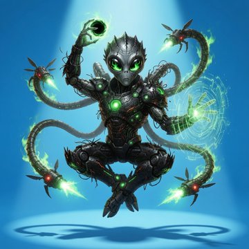 The image features an alien character wearing a suit of armor, holding a ball in its hand while floating in mid-air. The background is blue with green lights, creating a futuristic atmosphere. There are also several other green lights scattered throughout the scene, adding to the overall ambiance. The post appears to be promoting a new cryptocurrency called Solana and encourages users to "check their wallets tomorrow" for potential rewards or updates related to the cryptocurrency.