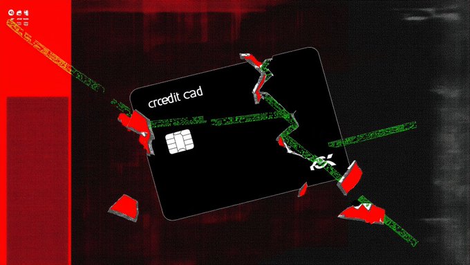 The image features a credit card with a broken edge, which has been used as an art piece or a statement about credit card security. The credit card's damaged state serves as a visual representation of the vulnerability that users face when using credit cards online. The artist behind this piece is Gnosis, and they have chosen to use a red background for their artwork instead of a typical white one. The post also mentions an attack on gnosis pay called "delay module," which could be related to the broken credit card in the image or another vulnerability that Gnosis has identified.