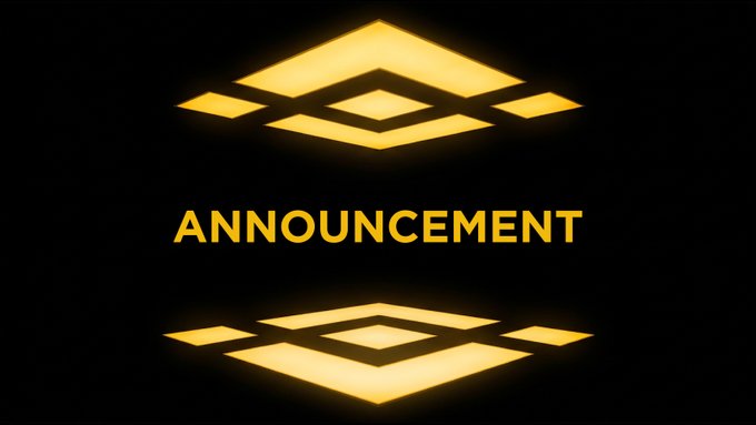 A gold Binance-style geometric logo appears above and below the word “ANNOUNCEMENT” on a black background. It serves as a promotional graphic for Binance’s update that bStocks collateral valuation will operate 24/7 with dynamic updates to the bStocks Collateral Index Price.