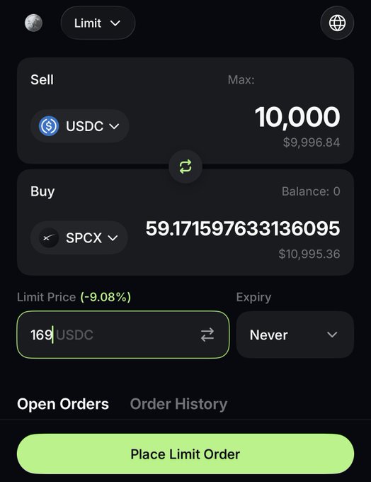 The image shows a cell phone screen displaying a trading app, specifically one for trading Bitcoin. The app offers features such as limit orders, USDC listing, and balance checking. The user has just entered their USDC into the market and has two options displayed on the screen - "sell" or "buy." The text in the image suggests that it may be an advertisement for a platform like BitPesa with available Bitcoin and Ethereum exchanges.