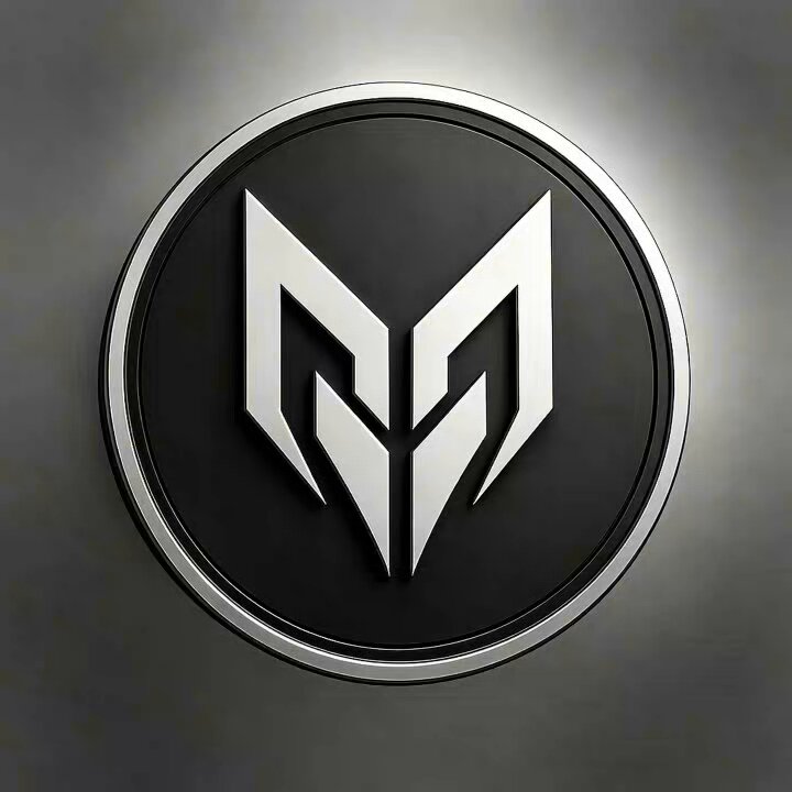 The image features a logo with a black circle containing white geometric shapes that resemble a stylized letter "M". The logo is displayed against a gray background, which emphasizes its visual impact. The caption provided after the image reads, "MYTHIC is presented as an infrastructure where AI agents can exist and interact like digital citizens." This implies that the logo represents a concept or idea related to artificial intelligence and its integration into society.