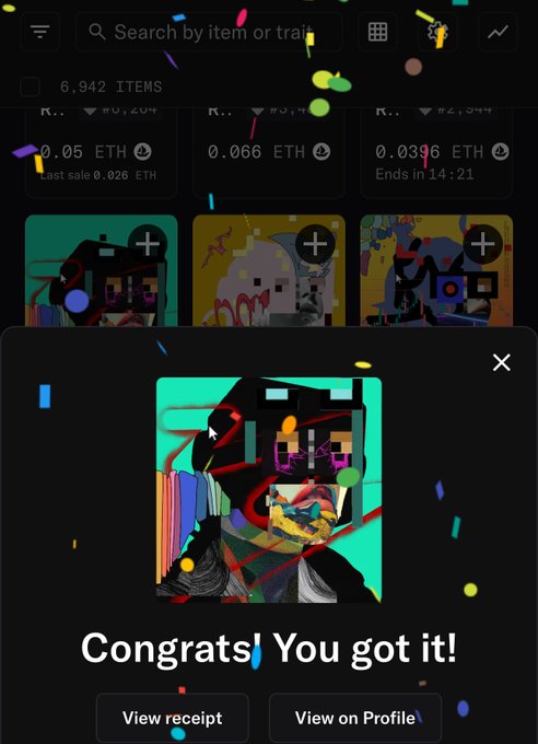 The image shows an app screen with a picture of a person's face and text congratulating them for their achievements or purchases. The app has a "View Profile" button, which could be used to view more information about the user's profile or preferences.