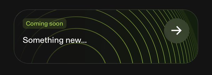 The image shows a teaser card with "Coming soon" and "Something new..." text alongside an arrow icon on a dark green background, suggesting Uniswap is hinting at the launch of a new product—likely the launchpad mentioned in the post.