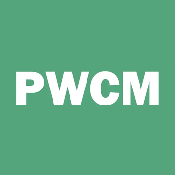 The image shows the logo "PWCM" in bold white letters on a green background, likely representing PowerCompute (PWCM) on the Nasdaq. The logo visually identifies the company referenced in the post, which highlights PowerCompute's $18M Bitcoin-backed debt refinancing at roughly 2% interest, emphasizing the growing use of Bitcoin as productive collateral.
