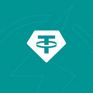 A teal-colored square graphic displaying a white hexagonal logo containing a stylized 'T' symbol, surrounded by a faint dotted star pattern.