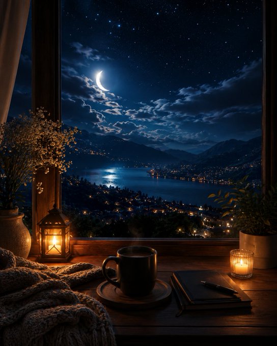The image features a cozy scene with a window overlooking a beautiful view of a lake at night, surrounded by mountains. A cup of coffee sits next to a book on a table, creating an atmosphere of relaxation and contemplation. The caption suggests that the future of Web3 lies in making digital finance more accessible and user-friendly for everyday users, while also emphasizing the importance of simplicity and practicality within the blockchain ecosystem.