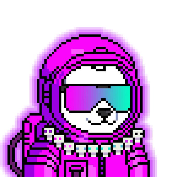 A pixel-art panda wearing a pink hoodie and gradient sunglasses, matching the "LazyPandaas" NFT collection advertised in the post as a low-supply (666), affordable (0.0022 ETH) mint on OpenSea.