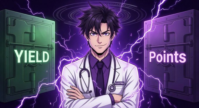 The image features a cartoon doctor standing next to two green boxes, one labeled "Yield" and the other "Points". The doctor has his arms crossed over his chest, giving him an air of authority or expertise. The text on the boxes indicates that the choice is up to the depositor, who can either choose to yield their points for a certain amount of money or keep them as they are. This system allows users to have control over their own funds and participate in the decision-making process directly.