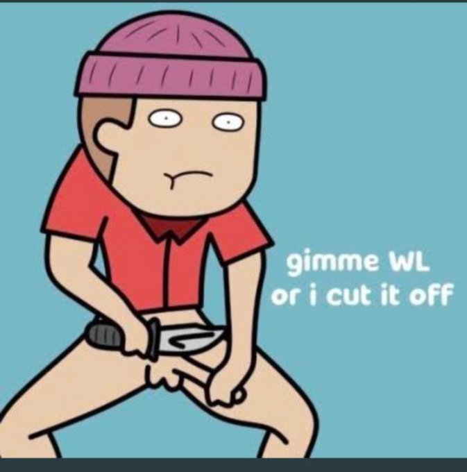 A cartoon man is depicted holding a knife in his right hand, with an angry expression on his face as he looks directly at the camera. The man is wearing a pink cap and red shirt. The background of the image is blue. In the corner below the man's head, there is text that says "Not every fix to quantum risk needs protocol surgery. Base layers take years to rotate cryptography and migrations are messy. Builders need a path that works today @quipnetwork keeps making sense".