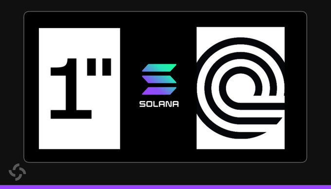 A dark graphic shows “1” beside the Solana logo and wordmark, followed by a large Solana-style emblem.
