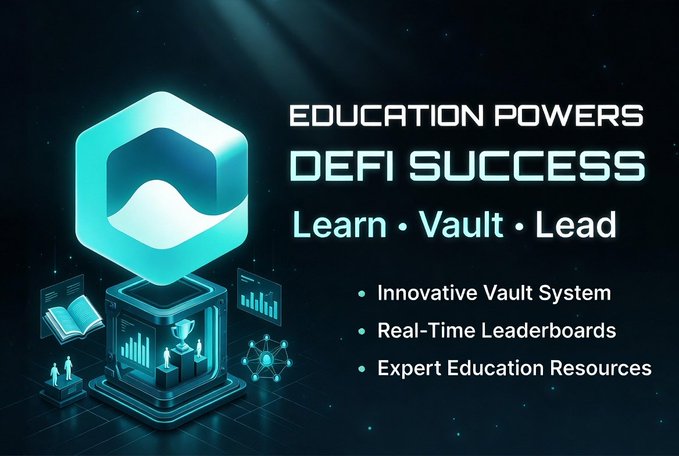 The image features an advertisement for a new educational platform called "TermMaxFi", which emphasizes the importance of education, learning, and innovation within the crypto space. The platform's main focus is on providing users with access to innovative vault systems that offer real-time leaderboards and expert education resources. The post also highlights the concept of "innovative vault system" as a key feature of TermMaxFi, which allows users to securely store their digital assets in a highly efficient manner.