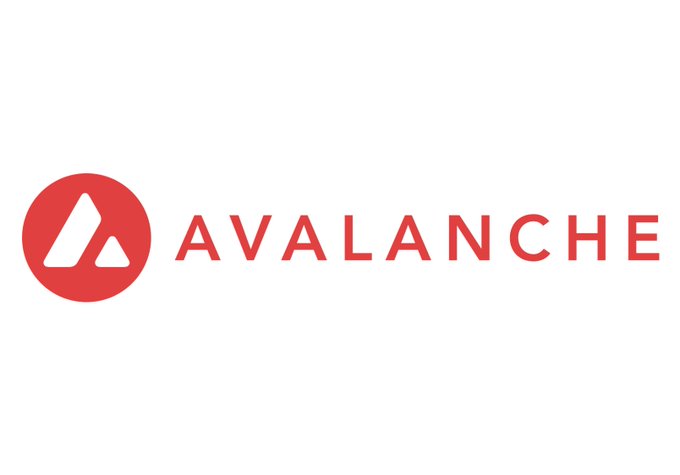 The image displays the Avalanche logo, featuring a red circular emblem with a stylized "A" mountain peak icon next to the word "AVALANCHE" in bold red lettering. This branding aligns with the post announcing Avalanche's $AVAX Foundation expanding builder support through Accelerator Grants of up to $30,000 for growing projects.