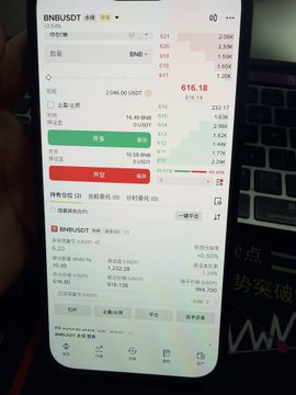 The image shows a smartphone displaying the Binance app with BNB/USDT trading information, highlighting a current price of 616.18 and key support/resistance levels at 616.74 and 625.00. The screen supports the post's analysis by showing the price near 617 (where an RSI orange alert is indicated) and the MA200 resistance level at 625 on the daily chart, reinforcing the bearish divergence warning mentioned in the caption.