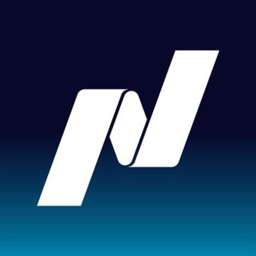 A stylized white letter 'N' logo set against a dark blue to teal gradient background.