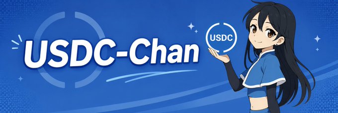 The image features a woman holding up an object, with the text "USDC-CHAN" displayed prominently above her head. The image also includes text that reads "Welcome to $USDCHAN Every 10 minutes, creator rewards are automatically claimed which are used for... -50% towards airdropping USDC to holders with more than 100k ... -50% towards buying back and burning $USDCHAN supply." This suggests that the image is an advertisement promoting the trading of digital currency, specifically USDC.
